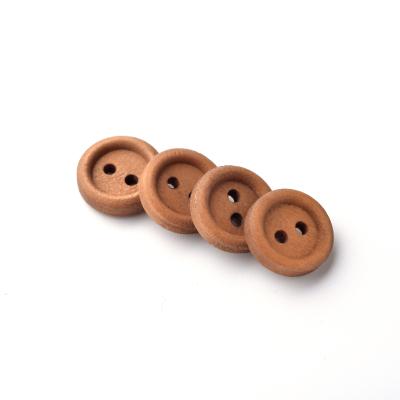 China Eco-friendly Custom Fashion Round 2 Hole Dry Cleaning Wooden Button For Shirt Clothing for sale