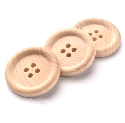 China Dry Cleaning Factory Wholesale Natural Crafts 4 Holes Wooden Button Round For Clothes/Garment/Shirt for sale