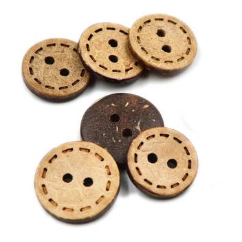 China Manufactur Eco-friendly Natural Dry Cleaning 2 Holes Handmade Sew Garment Coconut Shell Button For Clothes for sale