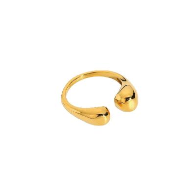 China TRENDY High Polished Gold Plated Stainless Steel Chunky Rings Adjustable Open Rings Jewelry For Women for sale