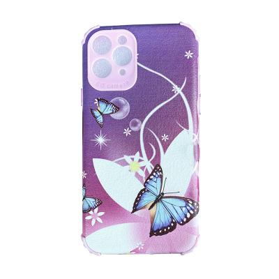 China Pretty Eco-Friendly Butterfly Paint On Phone Case For Sale With 2 In 1 TPU And PU Leather For Girls for sale