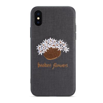 China 1 2020 Hot Sale Custom Tpu+ Embroidery Nylon Phone Case Mobile Phone Case For iPhone for sale