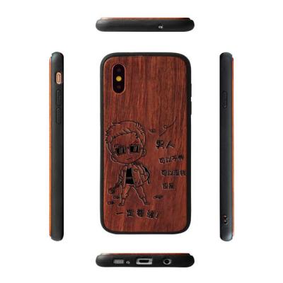 China Custom Luxury Wooden Anti-drop New Products Laser Cell Phone Accessories For Iphone X Flexible PC Bumper Mobile Cases Cover For Samsung for sale