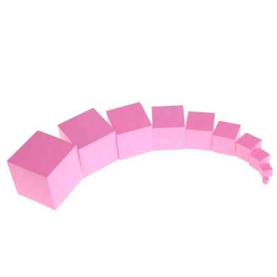 China Eco-friendly Non-Toxic Plant Montessori Paper Pink Card and Baby Montessori Toy Early Childhood Education Pink Tower Montessori Materials for sale