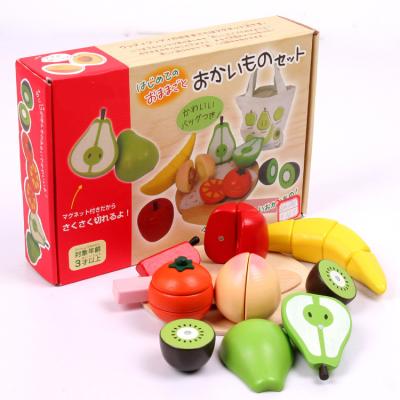 China Eco-Friendly Pretend Play Kids Play House Food Toy Set Magnetic Fruit Cut Toys Vegetable Cut Cook Kitchen Toys for sale