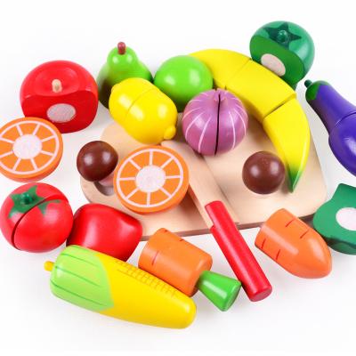 China Eco-friendly New Products Wooden Toy Cutting Cooking Food Set Fruits And Vegetables Kitchen Toy For Kids for sale