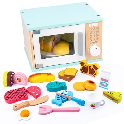 China Eco-Friendly Pretend Microwave Oven Toy Kids Kitchen Play Utensils Kitchen Toys Kit Cooking Game Toys for sale