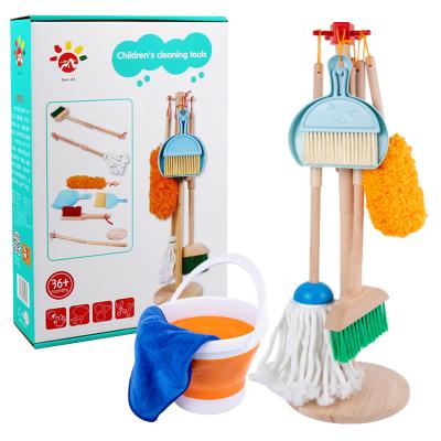 China Eco-friendly Material Children's House Cleaning Set Simulation Early Educational Household Toy Cleaning Set for sale