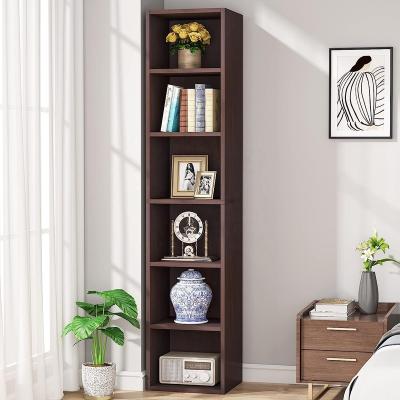 China Security & Tribesigns Farmhouse Furniture Durable Ladder Book Shelves Wooden Tall Bookcase 6 Tiers Home Office for sale