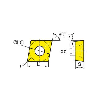 中国 ZCCCTの炭化物の回転挿入物CCGX09T304-LH YD101Tungstenの炭化物の挿入物 販売のため