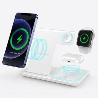 China 10W QI Radio Charging Universal Portable Smart Sensor 15W Cell Phone Car Holder Power Bottom Bank Fast Dropshipping 3 IN 1 Wireless Charger Z5 for sale