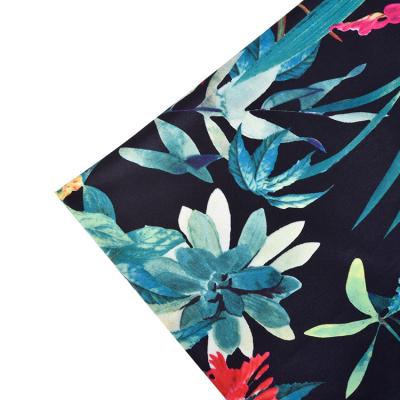 China Stretch No MOQ Polyester Spandex DTY Flower Digital Printing Stretch Knit Printing Poly Spandex Printed For Dress for sale