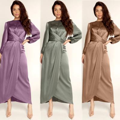 China New Arrival Design Ladies Breathable High Waist Long Sleeve Dress Elegant Women Dress With Splicing Craftsmanship for sale