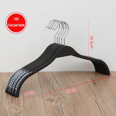 China New black and white non-slip plastic non-slip adult clothing store children's splint clothes stretch ruber plastic hanger for sale