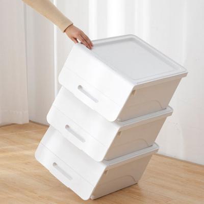 China Japan style pre-opening storage box Japan style household toy clothing storage box plastic stacked storage bins for sale