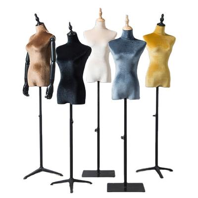 China Other Top Wooden Mannequin Stand Hand Flexible Velvet Body Mannequin Torso for sale