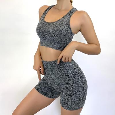 China Tight Anti-Wrinkle And Quick-Drying Fitness Shorts Set Yoga Wear Set Sports Running Bra For Women Women Sportswear for sale