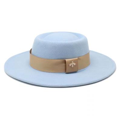 China Classic Plush Fashion Hot Sale Autumn And Winter Daily Life Polyester Cotton Ladies Felt Fedora Hat Enemy High End Women for sale