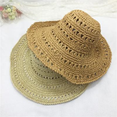 China Character Summer Ladies Straw Hat Outdoor Breathable Weaving Sports Cycling Beach Sunscreen Monochrome Leisure Sun Hat for sale