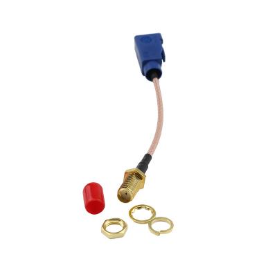 China Blue Water Vehicle Radio 50ohm Z Code FAKRA SMB Male To Female RG174 Extension Pigtail Cable Assembly for sale