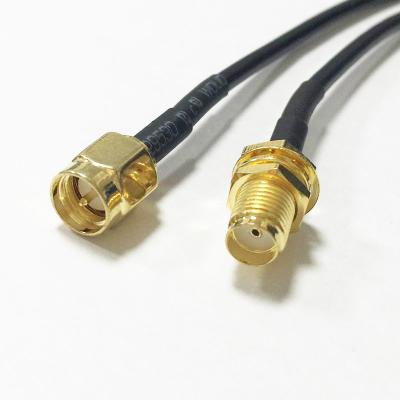 China Jumper Cable SMA Male Plug to SMA Jack RG174 RG58 Female Antenna Extension Cable Assembly CF-SMA/SMA174-106 for sale