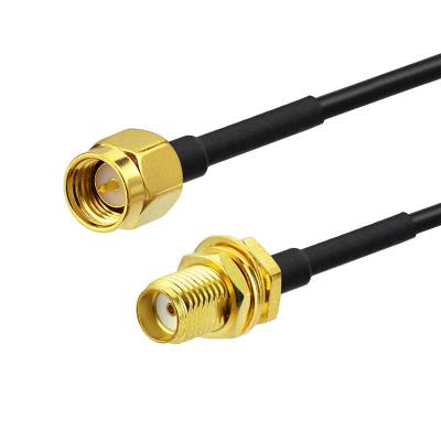 China Straight SMA Plug to SMA Jack Bulkhead on RG174 Cable CF-SMA/SMA174-106 for sale