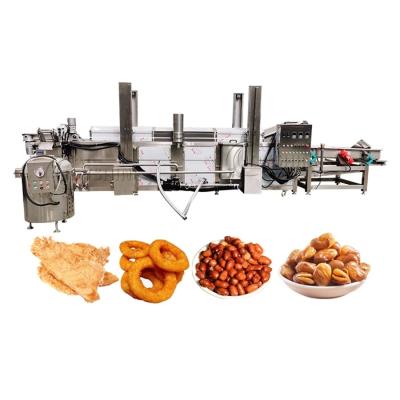 China Automatic Filtration Frying Machine for Banana Sweet Potato Flakes Crisps Gas Heating for sale