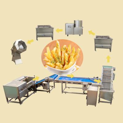 China 100Kg/H Semi Automatic Frozen French Fries Production Line With Electric Heating 1500W for sale