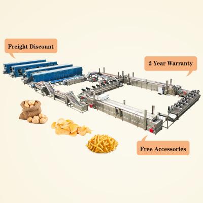 China Fully Automatic Potato Chips French Fries Production Line for Snack Food Industry for sale