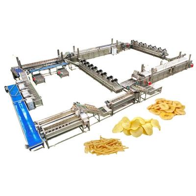 China Joyshine Frozen Fresh Potato Chips Production Line with Fruit Vegetable Peeling Machine for sale