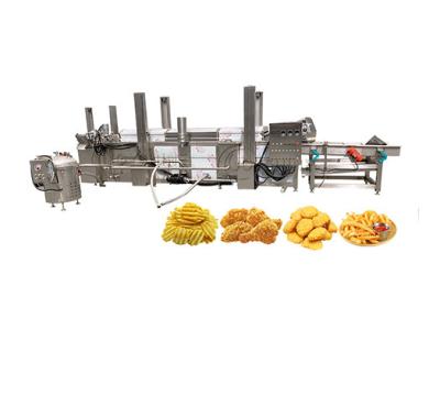 China Automatic Discharge Frying Production Line for Fried Chicken and Frozen French Fries for sale