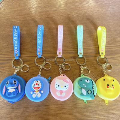 China Pokemon Pokemon Cartoon Poke Earphone Storage Coin Key Purse Kawaii Mini Wallet Chain Zipper Silicone Minnie Coin Purses Holders for sale