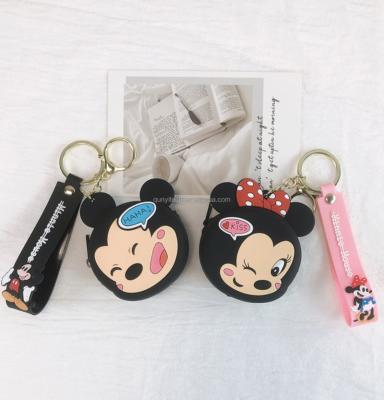 China Cute Cartoon Mickey Minnie Mini Silicone Wallet Mini Coin Purse HOT SALE Motion Sensing Silicone Money Bag Soft Coin Purse for sale