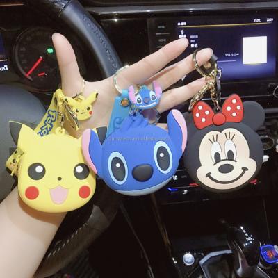 China Cute Silicone Mini Coin Purse Mickey Minnie Stitch Pikachu Mini Cartoon SALE Motion Sensing Silicone Money Bag Soft Coin Purse Bag for sale