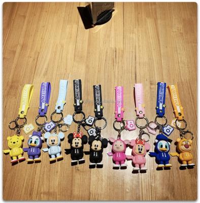 China HOT SALE Children's Day Gift Anime Hoodie Disney Mickey Llaveros Stitch Key Chains Cartoon Key Chain PVC Rubber Keychains for sale