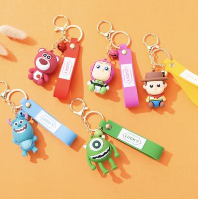 China Toy Story Cartoon 3D Eye Hair Monster Head Chain Pendant Children's Day Gift Decoration Large Bath Doll Lightyear Grass Cute Plum Bear for sale