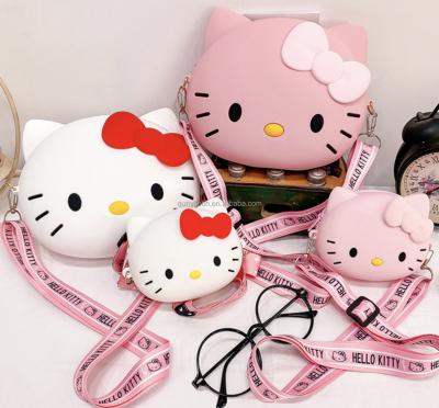 China Hello Kitty Soft Silicone Cute Purse SALE Children's Day Gift Kawaii Motion Sensing Girls Big Bag Lovely Cartoon Cross Body HOT Women for sale