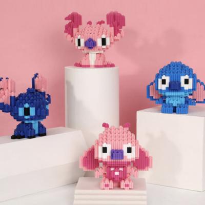 China Stitch Children's Gift 2022 HOT Cartoon Disney Stitch Compatible With Legoed DIY Assembling Particles Kids Toys Micro Building Blocks for sale