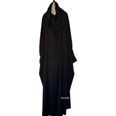 China Turkish Bat Dress Middle East Dubai Maxi Dress Oversize Polyester Abaya Dress With Hijab Prayer Clothing for sale