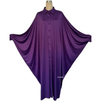 China Dubai Saudi Arabia Solid Color Bat Wrapped Long Robe Cardigan Of Modest Muslimah Styling Muslim Women's Clothing for sale