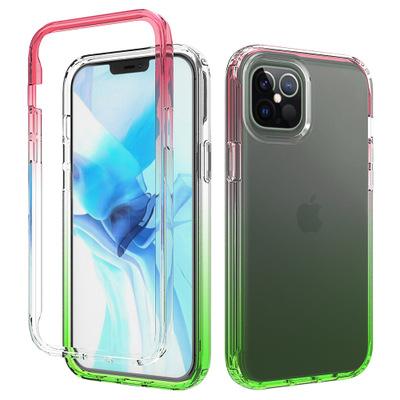 China Shockproof for iphone 12 12 pro max clear transparent 2 in 1 phone case hard tpu pc for iphone case for sale