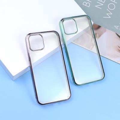 China Soft / Anti-fingerprint / Glossy / Anti-drop Luxury Plating Square Frame Transparent Case For iPhone 12 12 7 8 pro x xs max 2020 se max plus case for sale