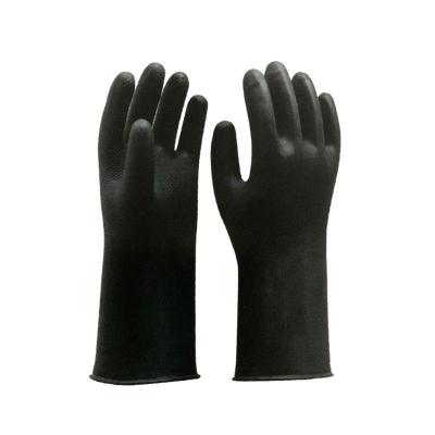 Cina Guanti di gomma 32 cm Unflocked di industriale nero impermeabile che allinea prodotto chimico resistente in vendita