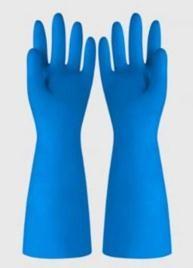 China 33CM industrielle Nitril-Handschuhe lösliche beständige 15 Mil Blue Household Task Use zu verkaufen