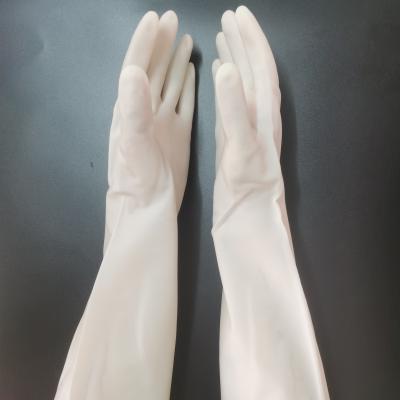 China 38cm Hochleistungsnitril-Handschuhe Unflock, das 15 Mil Dishwashing Cleaning Gloves zeichnet zu verkaufen