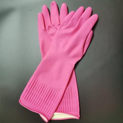 China 380MM, die besonders lange Stulpen-Latex-Handschuhe Latex anrichten, zeichneten Handschuhe zu verkaufen