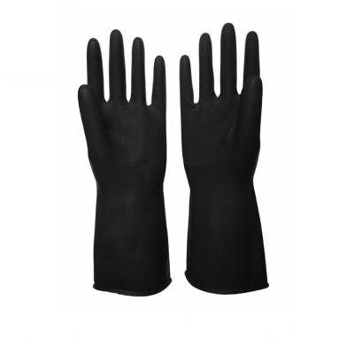 Chine Gants en caoutchouc industriels noirs Unflocked de 32CM rayant la résistance d'alcali à vendre