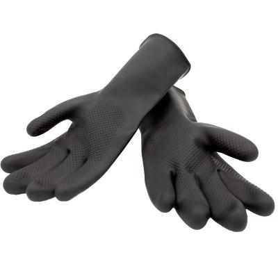 Chine Le troupeau en caoutchouc industriel résistant de résistance dissolvante de gants de latex a rayé les gants en caoutchouc à vendre