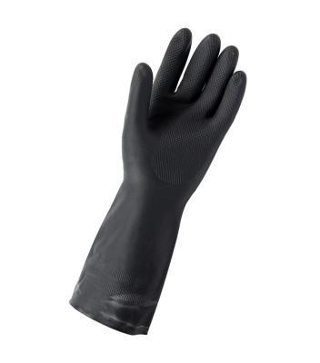 China 33Cm Neopren-Handschuh-Chemikalienbeständigkeits-Antidurchsickern-schwarze Neopren-Handschuhe zu verkaufen