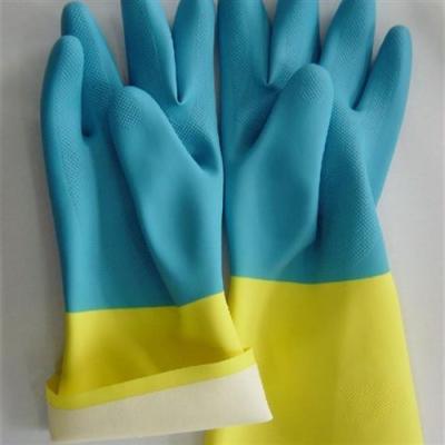 China Küche, die Längen-chemisches beständiges des Neopren-zweifarbige industriellen Handschuh-33Cm säubert zu verkaufen